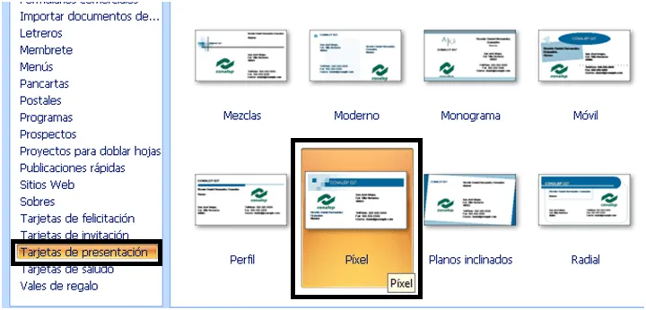 Manejo de aplicaciones por medios digitales: Publisher 2 - Tarjeta ... Manejo de aplicaciones por medios digitales: Publisher 2 - Tarjeta ...