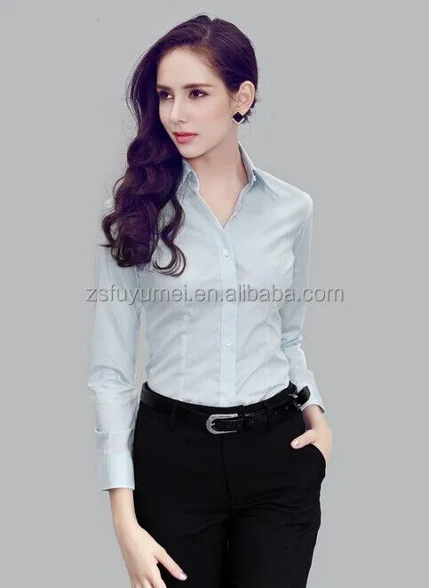 De manga larga camisa señora de la oficina, Para mujer de la ... De manga larga camisa señora de la oficina, Para mujer de la ...