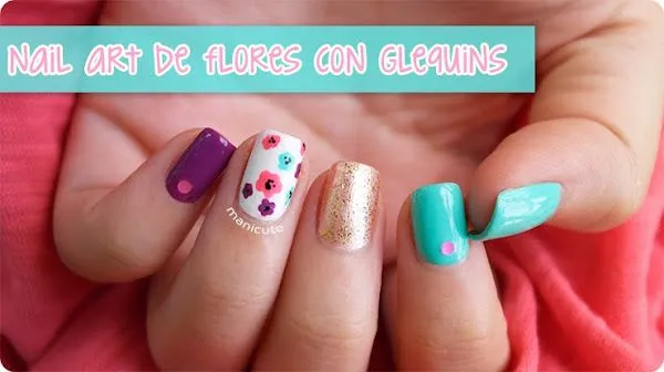 Manicure con flores - Imagui