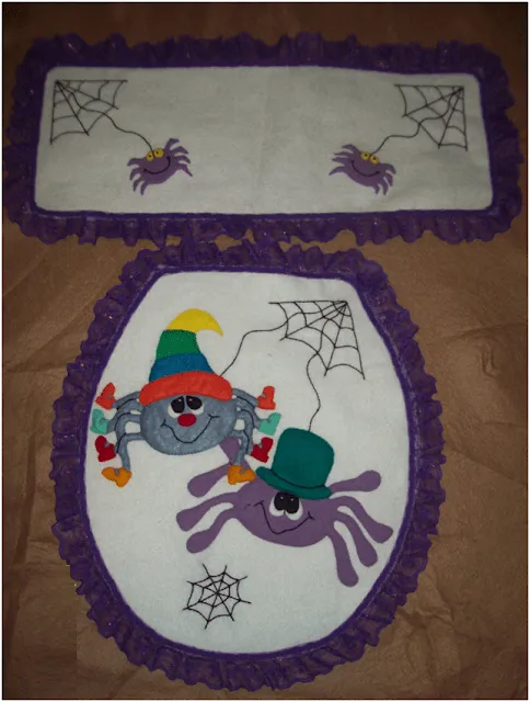 MANITAS CREATIVAS Y ALGO MAS: Tela -Juego de baño -Halloween MANITAS CREATIVAS Y ALGO MAS: Tela -Juego de baño -Halloween
