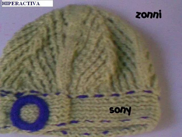 Manitas hiperactivas y mágicas Sony Angy: Gorro a Dos agujas con ... Manitas hiperactivas y mágicas Sony Angy: Gorro a Dos agujas con ...