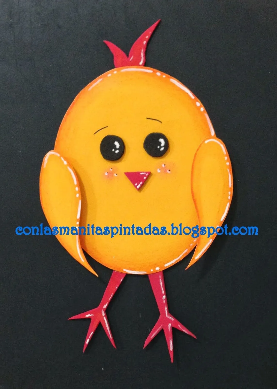Con las manitas pintadas: Como hacer un pollito con cartulina Con las manitas pintadas: Como hacer un pollito con cartulina