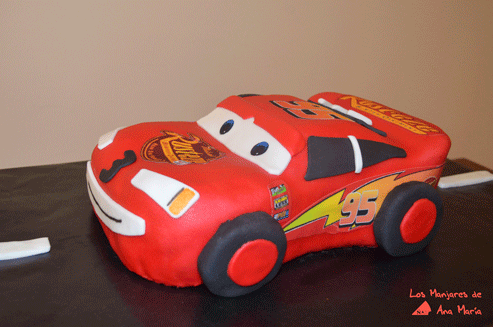 Los manjares de Ana María: Nuevo Rayo McQueen (Tarta Fondant)