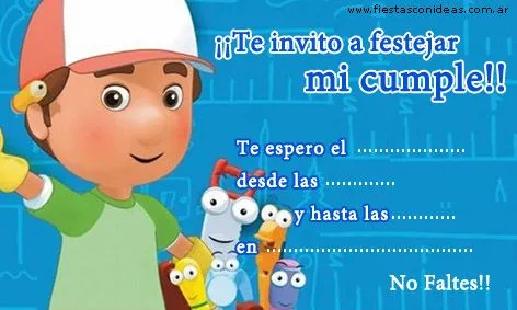Tarjeta de cumpleaños de Manny a la obra - Fiestas infantiles Tarjeta de cumpleaños de Manny a la obra - Fiestas infantiles