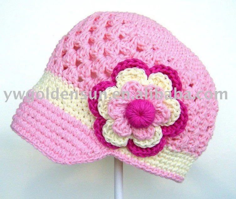 Hecho a mano de flores de ganchillo bebé sombrero patrón para la ... Hecho a mano de flores de ganchillo bebé sombrero patrón para la ...
