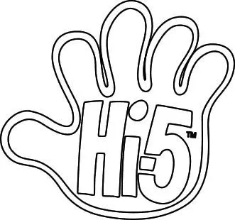 Mano de Hi5 para colorear