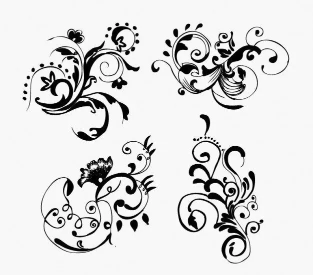 mano libre de vectores gráficos dibujados florales | Descargar ... mano libre de vectores gráficos dibujados florales | Descargar ...
