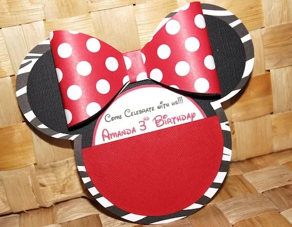 Hecho a mano Minnie Mouse invitaciones cebra por PaperletteDesigns