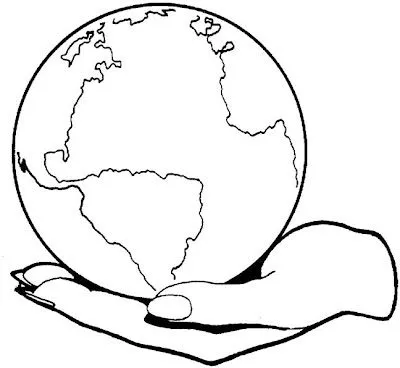 Mano sosteniendo planeta Tierra para colorear ~ 4 Dibujo Mano sosteniendo planeta Tierra para colorear ~ 4 Dibujo
