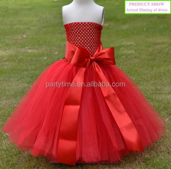 hecho a mano de tul rojo de cumpleaños niña tutu vestido para los ...