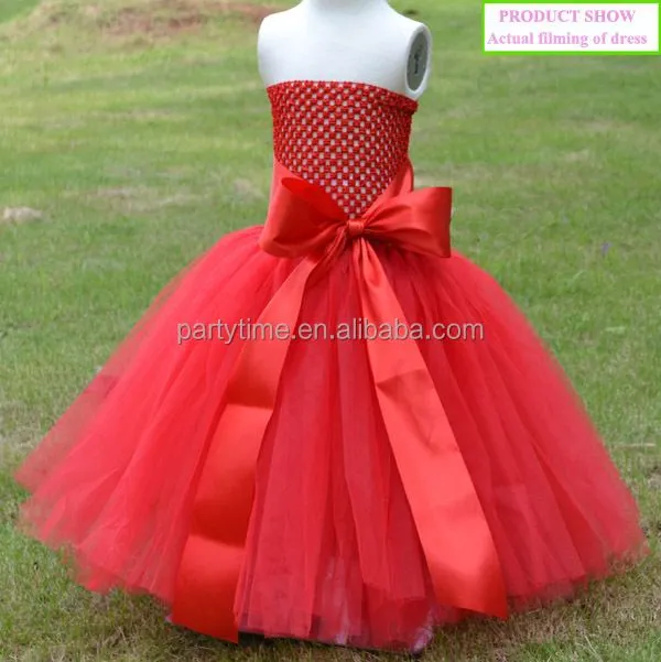 hecho a mano de tul rojo de cumpleaños niña tutu vestido para los ...