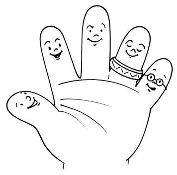 Dibujo de una mano para colorear - Imagui