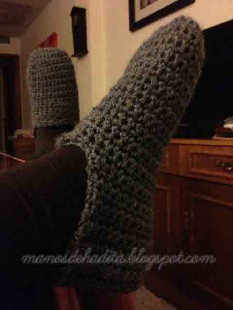 Manos de hadita: Pantuflas a crochet para mi papi