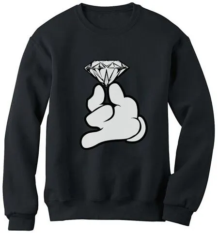 Diamante manos de dibujos animados sudadera de Mickey YOLO ...