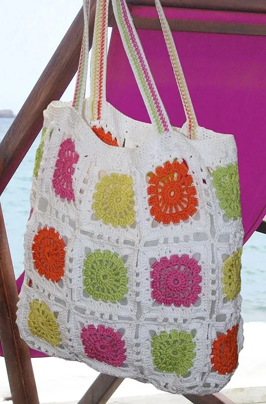 DE MIS MANOS TEJIDOS Y MAS...: Bolso con cuadrados DE MIS MANOS TEJIDOS Y MAS...: Bolso con cuadrados