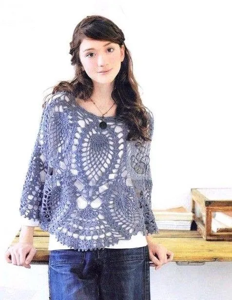 DE MIS MANOS TEJIDOS Y MAS...: Lindo poncho y chal a crochet