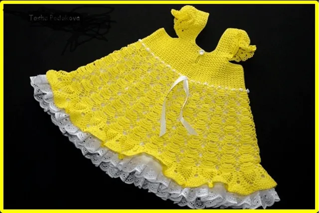 DE MIS MANOS TEJIDOS Y MAS...: Lindo vestido amarillo