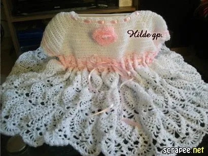 DE MIS MANOS TEJIDOS Y MAS...: Vestido, gorro y zapatos para nenas ...