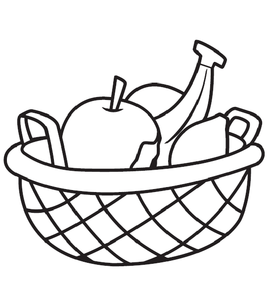 Plato con frutas para colorear - Imagui