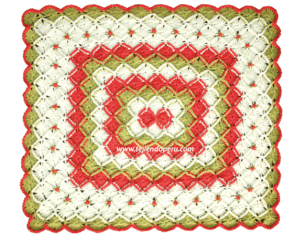 Manta en bavarian crochet con rosas rococo - Tejiendo Perú Manta en bavarian crochet con rosas rococo - Tejiendo Perú