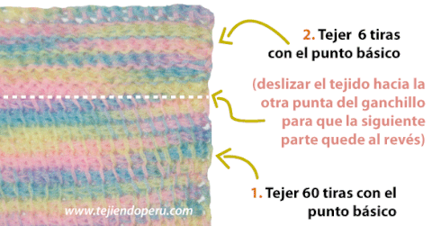 Manta para bebé con dobladillo - Tejiendo Perú... Manta para bebé con dobladillo - Tejiendo Perú...