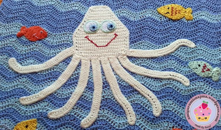 Manta bebe pulpo – octopus baby blanket | Labores de Najma