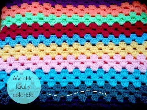 Manta fácil de GANCHILLO - Easy CROCHET blanket (TUTORIAL) - YouTube Manta fácil de GANCHILLO - Easy CROCHET blanket (TUTORIAL) - YouTube