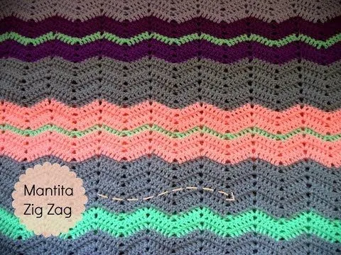 Manta de ganchillo puntada Zig Zag (Tutorial paso a paso ... Manta de ganchillo puntada Zig Zag (Tutorial paso a paso ...