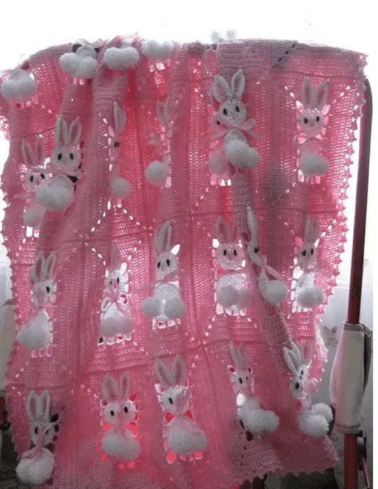 Manta Infantil Conejitos Patron - Patrones Crochet Manta Infantil Conejitos Patron - Patrones Crochet