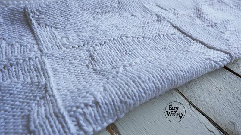 Manta/Cobija de bebé reversible tejida en dos agujas | Soy Woolly Manta/Cobija de bebé reversible tejida en dos agujas | Soy Woolly