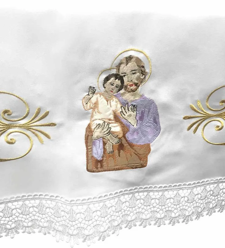 Mantel de altar con bordado de San José | Venta online | Manteles, Altar, Manteles pintados en tela Mantel de altar con bordado de San José | Venta online | Manteles, Altar, Manteles pintados en tela