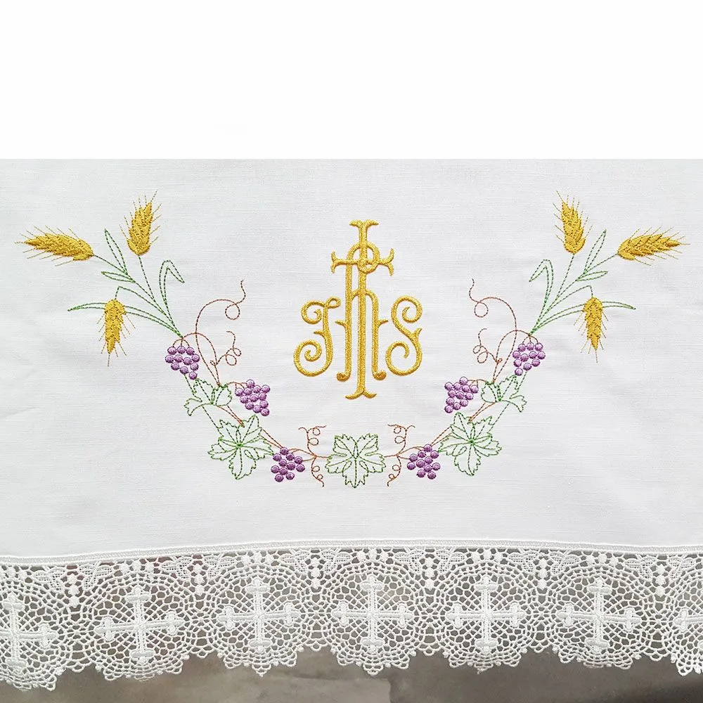 MANTEL DE ALTAR JHS HOJA VID - Artículos Religiosos Ultreya MANTEL DE ALTAR JHS HOJA VID - Artículos Religiosos Ultreya