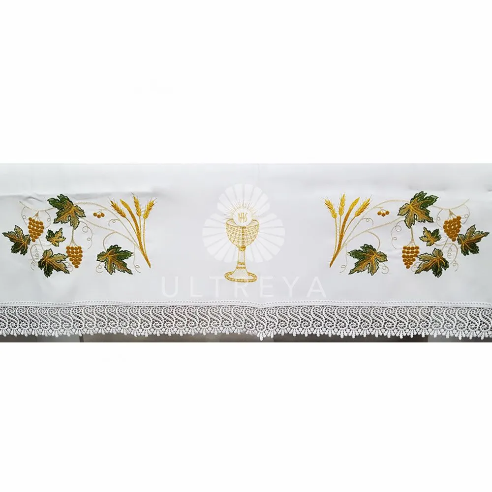 MANTEL DE ALTAR JHS HOJA VID - Artículos Religiosos Ultreya MANTEL DE ALTAR JHS HOJA VID - Artículos Religiosos Ultreya