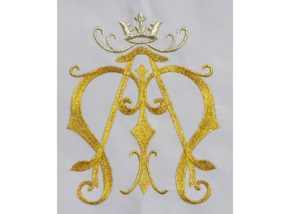 Mantel de altar con monograma mariano - Brabander. Mantel de altar con monograma mariano - Brabander.