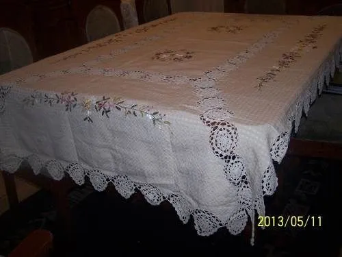 Mantel Crochet Y Tela Bordado En Cintas (Manteles) a PEN 149 en ...