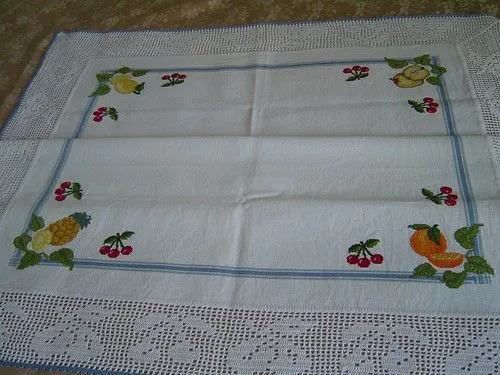 Punto de cruz para manteles de mesa - Imagui