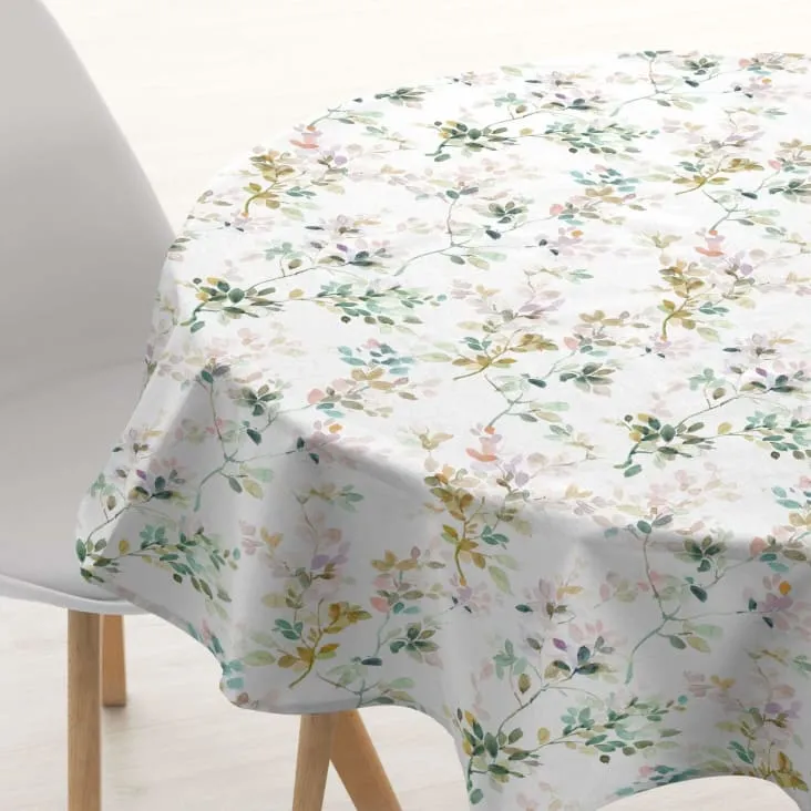 Mantel redondo antimanchas 100% algodón multicolor 180 cm FLORAL | Maisons du Monde Mantel redondo antimanchas 100% algodón multicolor 180 cm FLORAL | Maisons du Monde