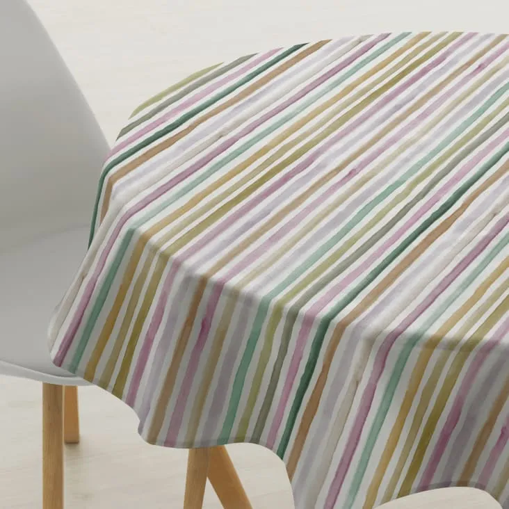 Mantel redondo resinado antimanchas 100% algodón multicolor 140 cm NAIARA | Maisons du Monde Mantel redondo resinado antimanchas 100% algodón multicolor 140 cm NAIARA | Maisons du Monde