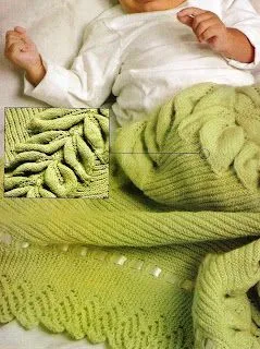 Mantilla para bebé a dos agujas - Imagui