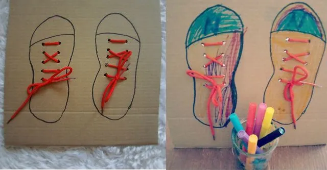 Manualidad para aprender a atarse los cordones - Manualidades ... Manualidad para aprender a atarse los cordones - Manualidades ...