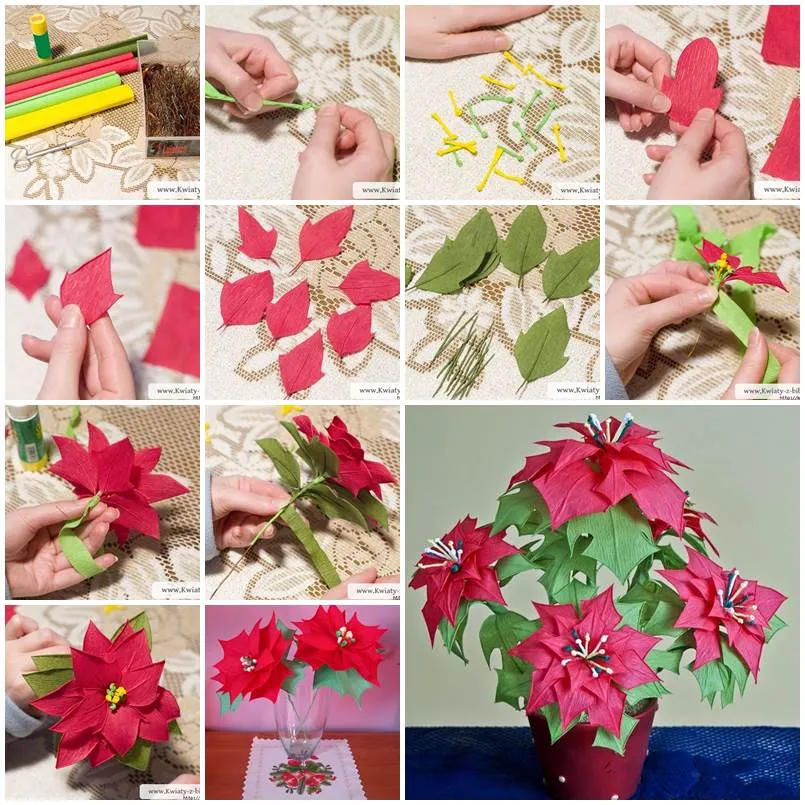Manualidad flores Poinsettia - TODO NAVIDAD Manualidad flores Poinsettia - TODO NAVIDAD