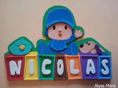 Manualidad en Goma Eva. Letrero de Pocoyo / Poster (Fomi, Foami ... Manualidad en Goma Eva. Letrero de Pocoyo / Poster (Fomi, Foami ...