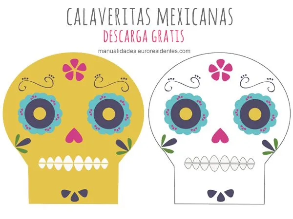 Manualidades: Dibujos de calaveras mexicanas para imprimir y decorar Manualidades: Dibujos de calaveras mexicanas para imprimir y decorar