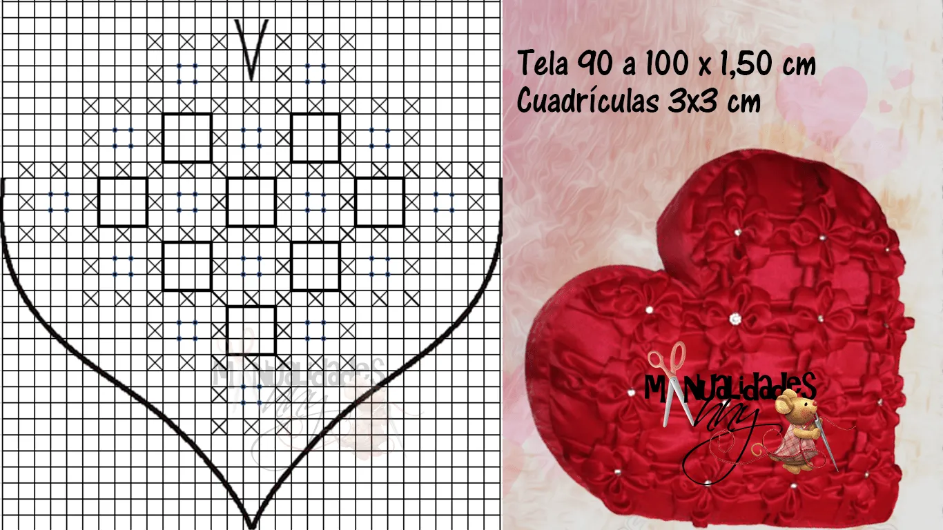 Manualidades Anny: CLASE XXV - COJIN CORAZON DERIVACION FLOR DE TAILANDIA |  Manualidades Anny