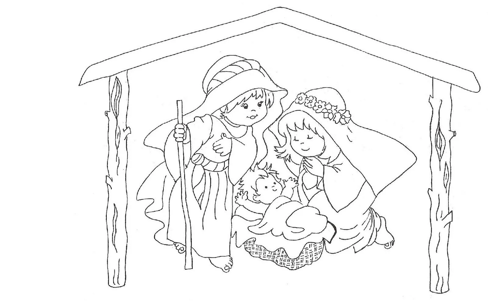 PESEBRE PARA COLOREAR.