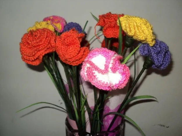 Manualidades Y Artesania!!: Claveles Crochet Manualidades Y Artesania!!: Claveles Crochet