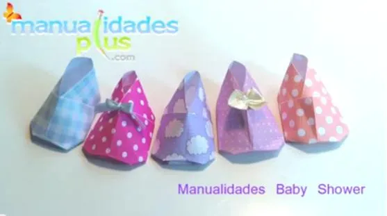 Manualidades Baby Shower: Zapatos Bebé en Origami Manualidades Baby Shower: Zapatos Bebé en Origami