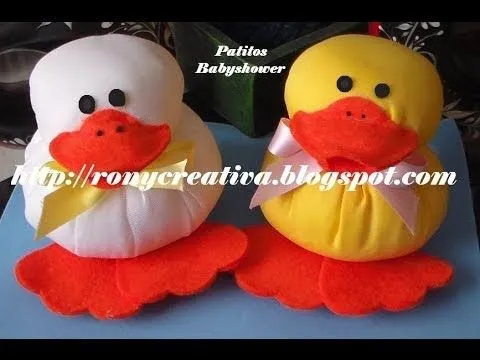 MANUALIDADES PARA BABYSHOWER LINDOS PATITOS DE TELA O CREPE ...