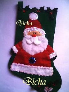 Manualidades de Bicha**: Botita Papa Noel en Fieltro Manualidades de Bicha**: Botita Papa Noel en Fieltro