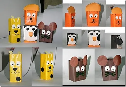 manualidades con cajas de leche monstruos y animales | Colorear manualidades con cajas de leche monstruos y animales | Colorear